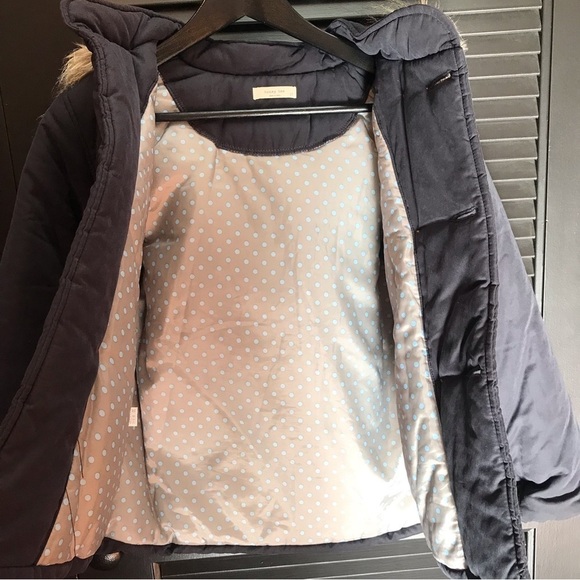 Honey Bee Double Breasted Blue Coat, Removable Hood, Nice, Thick & Soft, Size 15 - Picture 6 of 16